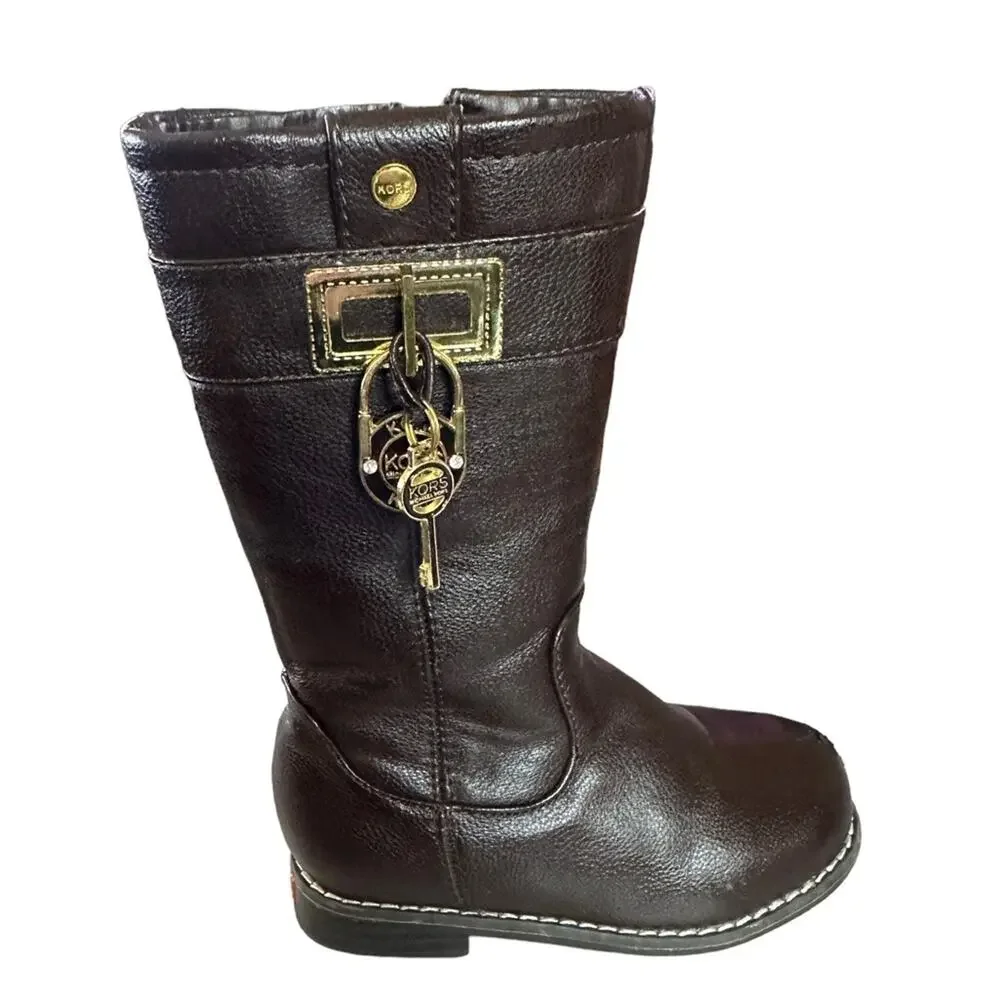KORS Michael Kors lil Nina girl’s‎ brown dude zip boots size 7
